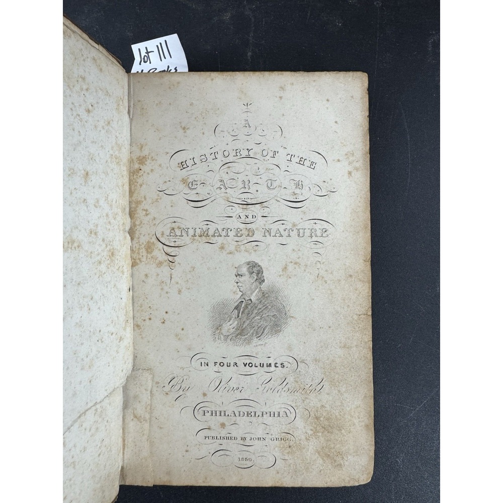 1850 A History of The Earth and Animated Nature Oliver Goldsmith Vol‎ II Antique
